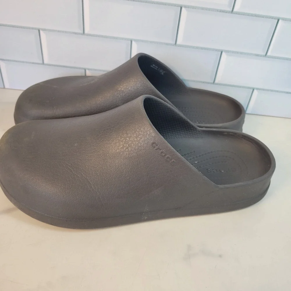 Crocs Dylan Clog Charcoal Gray Unisex M11 W9 Slip On Mules Shoes